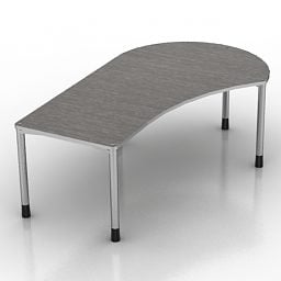 Office Work Table Curved Shape 3d model