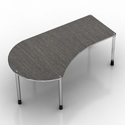 Curved Office Table 3d model
