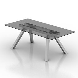 Modern Rectangular Glass Table 3d model