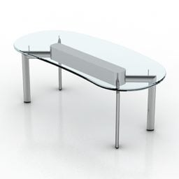 Oval Glass Table V3 3d model