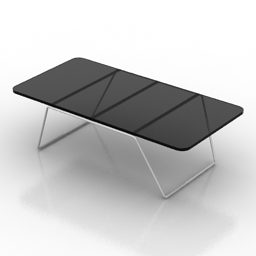 Table rectangulaire en verre noir Ella modèle 3D