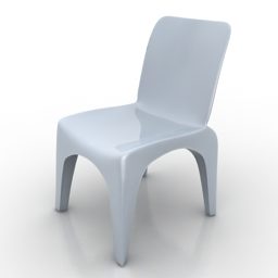 White Plastic Chair Furniture 3d model
