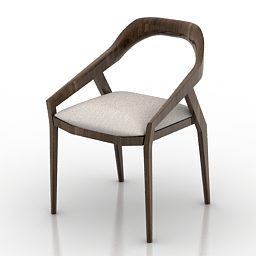 Wood Armchair Modern 3d model