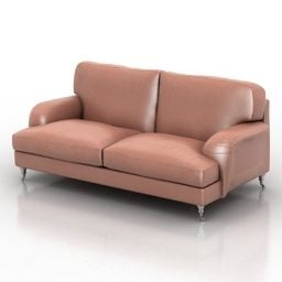Brown Leather Sofa V1 3d model