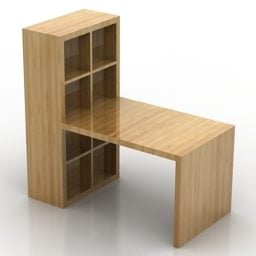 Mesa Ikea Con Estantes Para Libros Modelo 3d