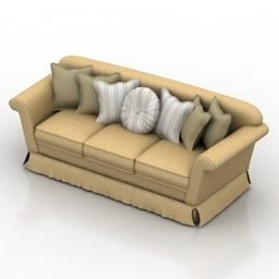 复古黄色沙发 Ginevra 3d模型
