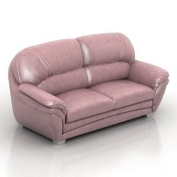 Pink Leather Sofa Plimut 3d model
