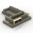 Corner Sofa With Wood Shelves Combine