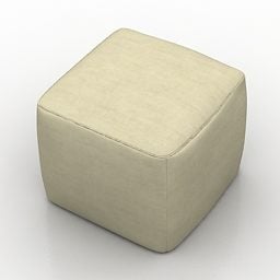 Square Footstool Seat 3d model