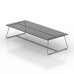 Mesa rectangular de vidrio de larga distancia modelo 3d