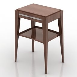 High Wood Table Two Layers 3d model