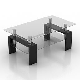 Living Room Glass Coffee Table 3d model
