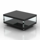 Black Rectangle Coffee Table Two Layers