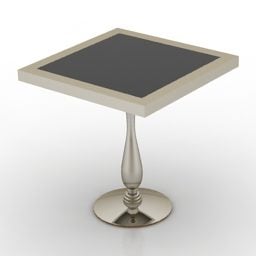 Square Table One Leg 3d model