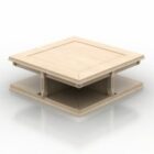 Mesa cuadrada de madera clara