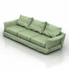 Green Leather Sofa 3 Seaters