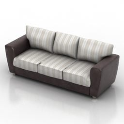 Sofa 3 Seaters With Strip Patterns 3d model
