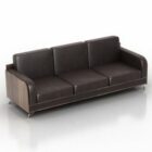 Black Leather Sofa 3 Seaters