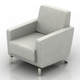 White Armchair 3d model