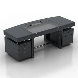 Black Office Table 3d model