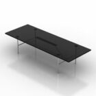 長方形の黒いテーブルサラ