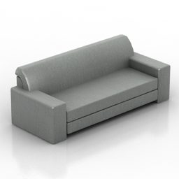 Grey Leather Sofa 3d model