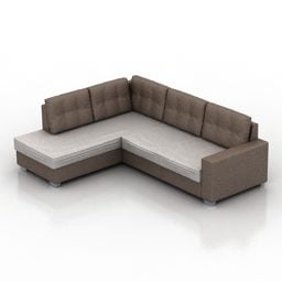 Corner Sofa Brown Color 3d model