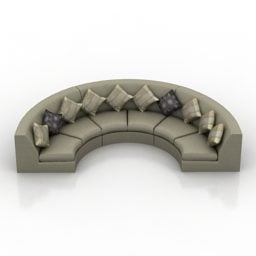 Large Curved Sofa 3d model