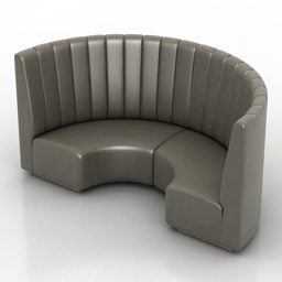 Curved Wingback Sofa 3d model