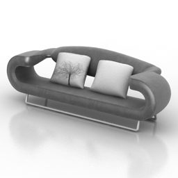 Stylized Curved Sofa 3d model