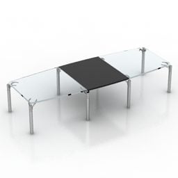 Rectangle Glass Table Office 3d model