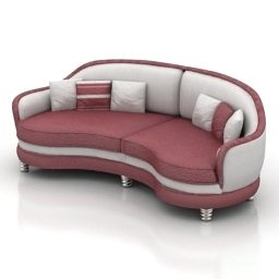 Model 3d Perabot Airone Sofa Lengkung