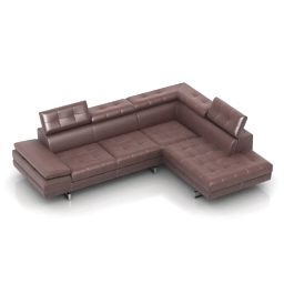 Sofa Marinelli Brown Leather 3d model