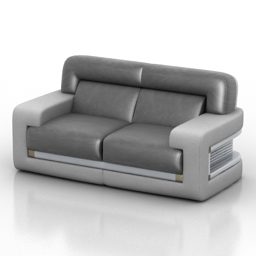 Living Room 2 Seaters Sofa 3d model