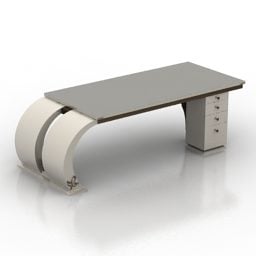 Curved Table Madreperla 3d model