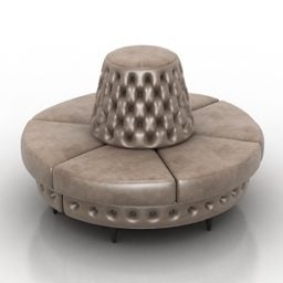 أريكة مستديرة الشكل نموذج ثلاثي الأبعاد