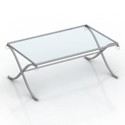 Glass Table X Legs 3d model