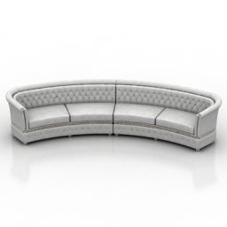 Living Room Curved Sofa 3d model
