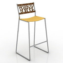 Prosty wystrój oparcia krzesła barowego Model 3D