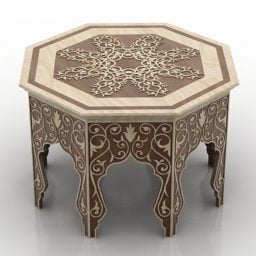 Classic Table With Decorative Carved 3d model