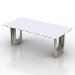 White Rectangle Table 3d model