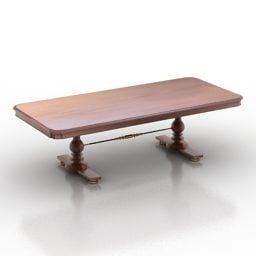 Wood Rectangle Table 3d model