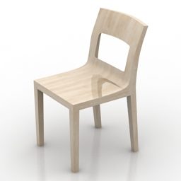 Wood Chair Bortolani 3d model