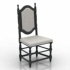 Antique Black Wod Dressing Chair