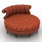 Vintage röd mönster rund soffa