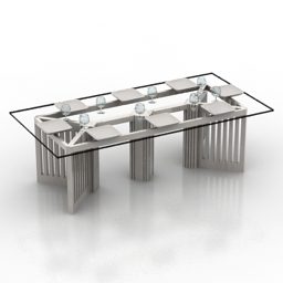 ריהוט שולחן מלבן משרדי דגם תלת מימד