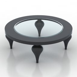 طاولة زجاجية مستديرة طراز Fratelli 3D