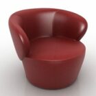 Красное кожаное кресло Fendi