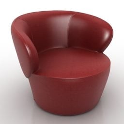 Fauteuil en cuir rouge Fendi modèle 3D