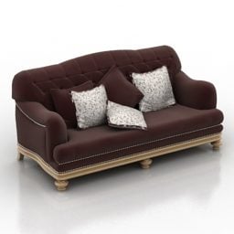 Loveseat Sofa With Pillows 3d model